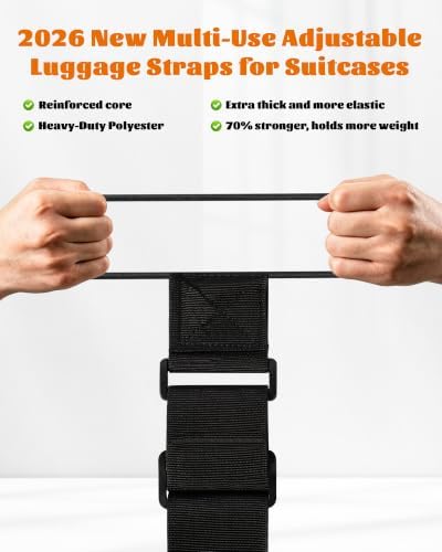 2-Pack Strong Adjustable Luggage Connector Straps - Image 4