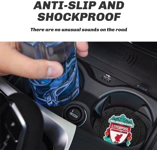 Cup Holder Insert Coaster for Liverpool UEFA Fans, Anti Slip Car Cup Coaster - Image 2