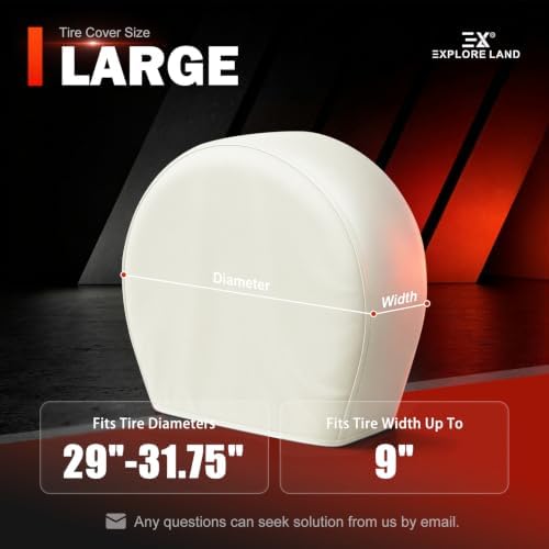 Explore Land Tire Covers 2 Pack Fit Tire Diameters 29-31.75 inch, Off White - Image 6
