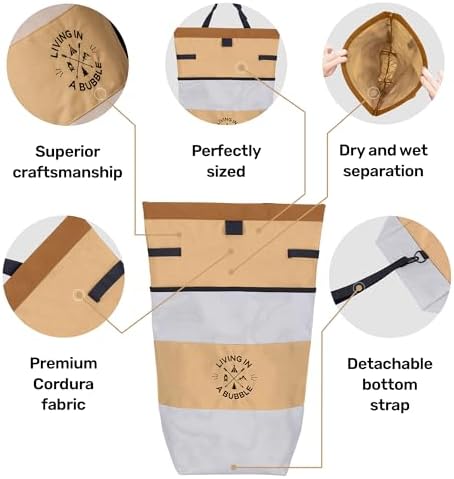 Living in a Bubble Wet Dry Laundry Bag – Portable Waterproof Laundry Hamper - Image 4
