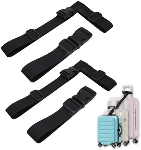 4 Pack Luggage Straps for Suitcases, Adjustable Travel Belt to Add a Bag by GDFYMIImproveLifeHappyLife
