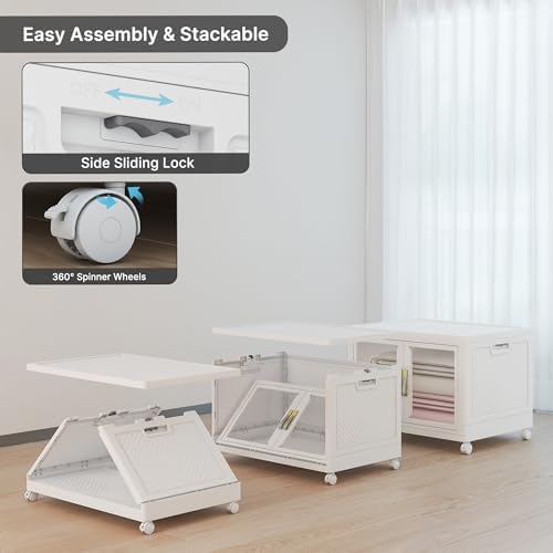 Stackable Storage Bins with Doors & Lids & Wheels - Image 4
