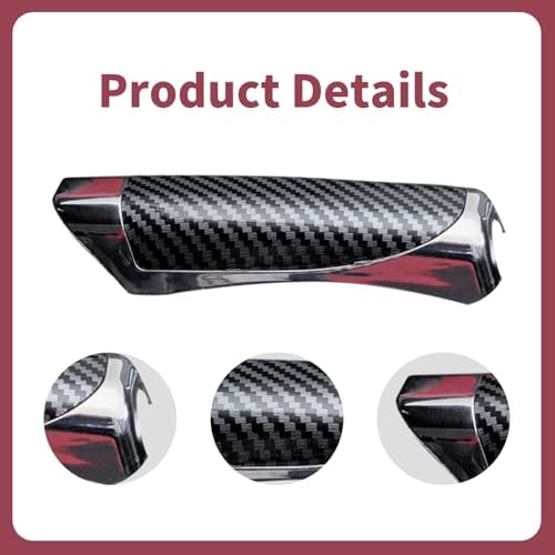 1 Pcs Car Handbrake Cover，Carbon Fiber Black 5.11" X 1.29" Parking Handbrake - Image 4
