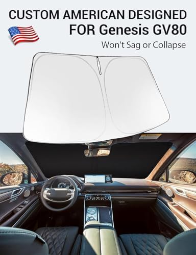Proadsy Custom Fit 2021-2026 Genesis GV80 Windshield Sun Shade, Blocks Heat - Image 2