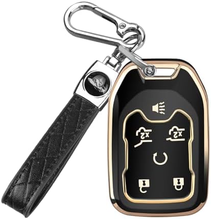 for Chevy GMC Key Fob Cover 6 Buttons Key Case 2016-2025 by MILDEAST