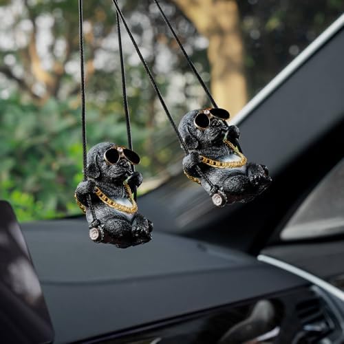 Floruit Labrador Retriever Car Mirror Hanging Accessories Cute Swinging Dog - Image 3