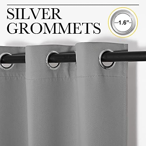 NICETOWN Silver Grey Blackout Curtains - Image 3
