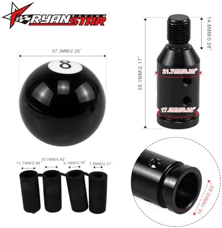 RYANSTAR 8 Ball Shift Knob Compatible - Image 2