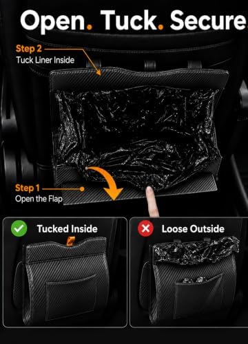 COZILO Leather Car Trash Can, Leak-Proof Odor-Lock Car Garbage Can - Image 2