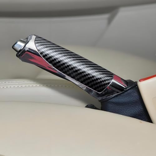 1 Pcs Car Handbrake Cover，Carbon Fiber Black 5.11" X 1.29" Parking Handbrake - Image 6