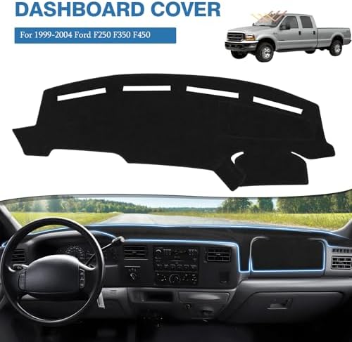 FIILINES Dash Cover for 1999-2004 Ford F250 F350 F450 Super Duty, Dashboard Mat - Image 2