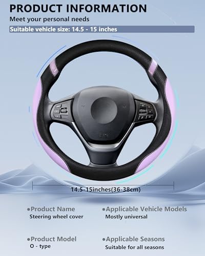 Universal Leather Steering Wheel Cover - Image 5