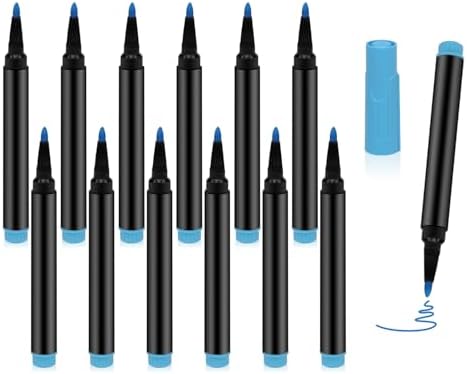 12 PCS Sky blue Liquid Chalk Markers Wet or Dry Erase Fine Tip Neon Pens by Unknown