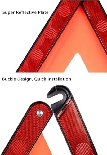 aikko Safety Triangle 6-Pack, Foldable Emergency Road Reflector Kit - Image 3