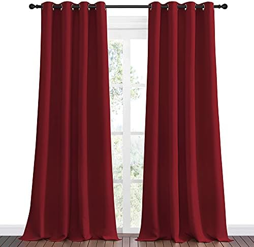 NICETOWN Burgundy Red Blackout Draperies Curtains - Image 2