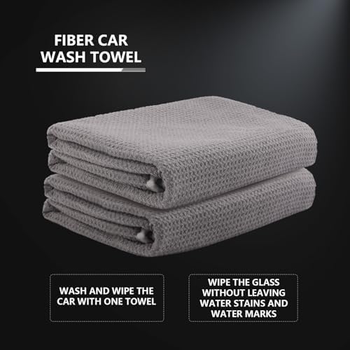 SPTA Microfiber Drying Towel, Waffle-Weave Highly Absorbent, Scratch Free - Image 6