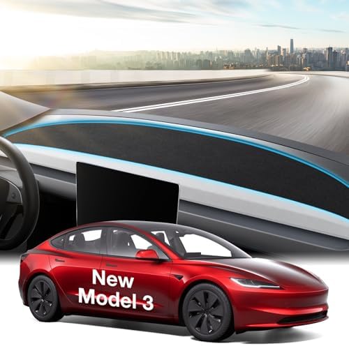 Wigoo Dashboard Cover for Tesla Model 3 Highland, Anti-Glare Suede by wigoo