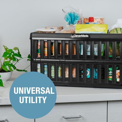 CleverMade Collapsible Utility Crates, 60L Storage Crate, 3 Pack - Image 7