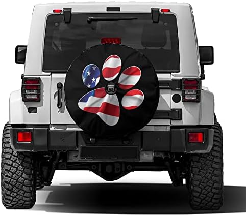 Paws US American Flag Spare Tire Cover by Foruidea