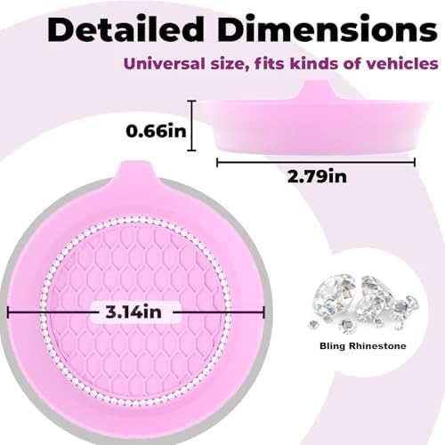 2 PCS Car Cup Coasters, Bling Cup Holder Coaster - Image 3