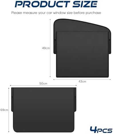 Magnetic Car Window Shade, Car Accessories Universal Magnetic Sun Shade Side - Image 2