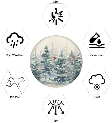 Red Bird Spare Tire Cover Forest Winter Pine Tree Waterproof Dust-Proof Wheel - Image 5
