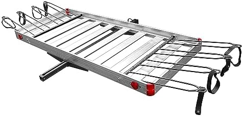 Tow Tuff Truck Hitch Cargo Carrier - 500 lb Aluminum 2-in-1 Rack by TowTuff