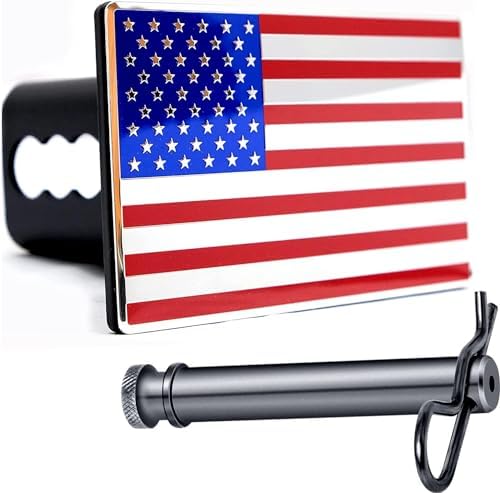 2.5" American Flag Metal Hitch Cover by AutoAccessores