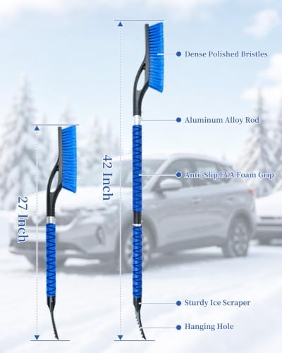 42.5 Inch Blue Snow Brush and Ice Scraper - Image 5