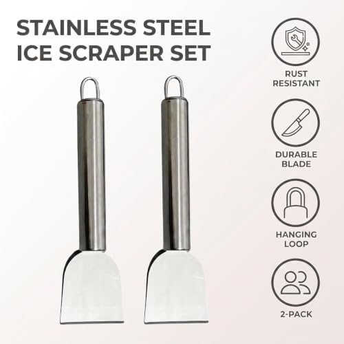 2Pcs Kitchen Fume Shovel, Stainless Steel Ice Remover, Freezer Ice Scraper - Image 3