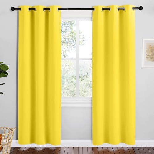 NICETOWN Bright Yellow Room Darkening Curtains by NICETOWN