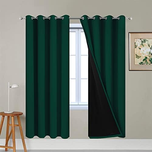 Yakamok Dark Green 100% Blackout Curtains 72 Inches Long 52" Wide 2 Panels by Yakamok
