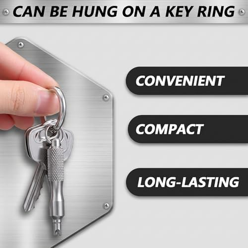 2 PCS Valve Core Removal Tool Keychain, Stainless Steel Tire Valve Stem Tool - Image 4