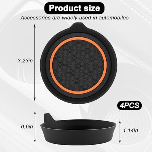 HZEL 4PCS 2.75 Inch PVC Car Cup Holder Coasters - Image 2