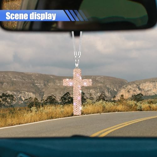 ZIMISI Bling Cross Car Hanging Ornament - Image 3
