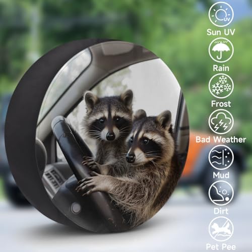 Raccoon Spare Tire Cover Waterproof Dust-Proof Spare Wheel Covers - Image 3