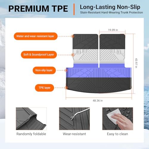 powoq 6&7 Seats Cargo Mat Trunk Mat Compatible - Image 6