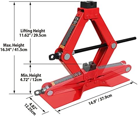 Torin AT10152S4B Portable Steel Scissor Jack - Image 3