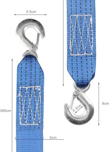 4 Pack Tow Strap 2" x13' Heavy Duty Blue Nylon Recovery Hooks Emergency - Image 2
