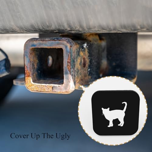 Cat Towing Cover White and Black Dog Cute Kitten Animal Sturdy Rubber Tow Hitch - Image 4