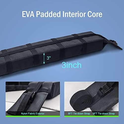 WOOWAVE Premium Kayak Roof Rack Pads Universal Soft Car Roof Rack Carrier - Image 3