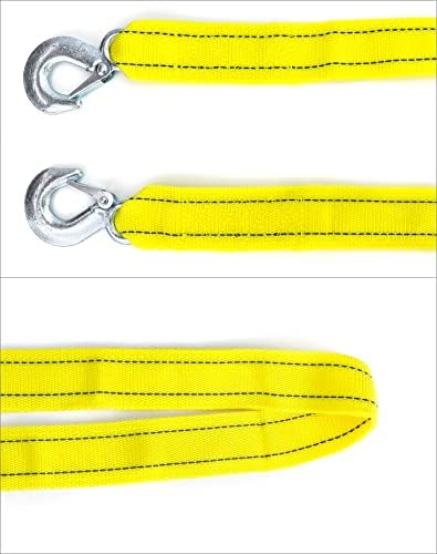 QWORK 2 Pack Tow Strap, | 1.8" x 13' | 11000 lb Capacity, Heavy Duty Towing - Image 2
