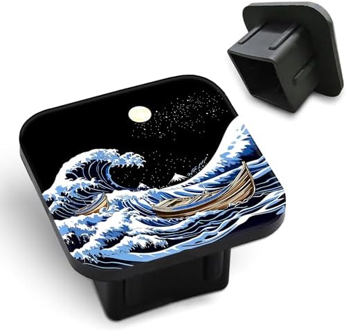 Japanese Wave Hitch Cover Fits for 2 Inch Hitch Small Wooden Boats Towing Hitch by Unknown