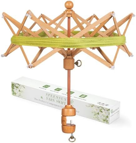 SPEENSUN Foldable Beech Wood Yarn Swift, 4-Step Setup Umbrella by SPEENSUN