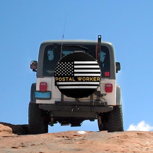 Postal Worker American Flag Tire Covers, Dust-Proof Weatherproof Wheel Covers - Image 5