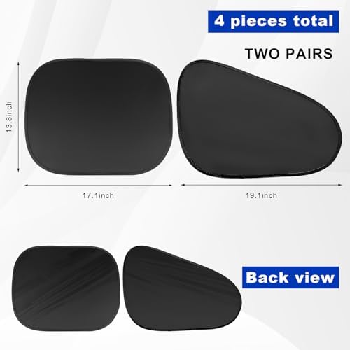4 PCS Car Side Window Sun Shade, Static Cling Privacy Curtain Front & Rear - Image 2