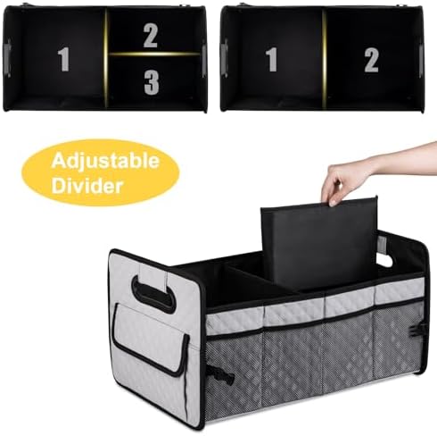 Car Trunk Organizer for SUV, Collapsible Car Storage Organizer Light Grey - Image 3