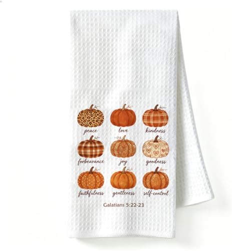 Christian Fall Kitchen Towel, Fruit Of The Spirit Pumpkin Gift Dish Towel by Unknown