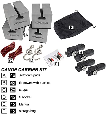 WOOWAVE Canoe Carrier Deluxe Carrier Kit Universal Soft Standard Foam Block - Image 2