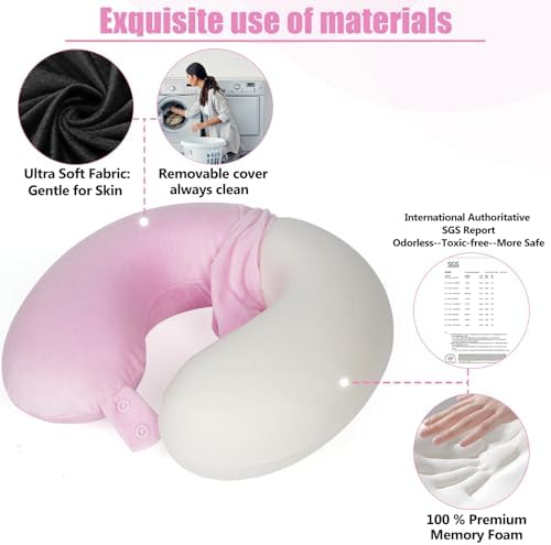 SAIREIDER Travel Neck Pillow 100% Memory Foam, Airplane Rest Prevents Head from - Image 4
